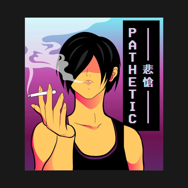 Pathetic Anime Boy Otaku Vaporwave Kanji Weeb by Alex21