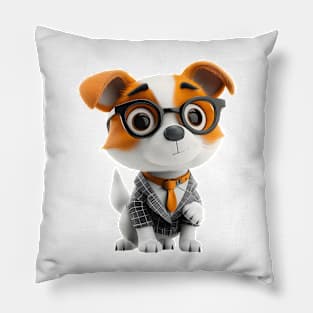 Cute Puppy Dog Long Ears Office Look Pillow