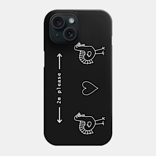White Line Drawing Social Distancing Turkey Thanksgiving Phone Case
