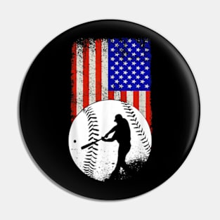 Baseball Team Gift Patriotic USA 4th of July Pin