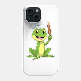 Frog as Baker with Rolling pin & Cooking hat Phone Case