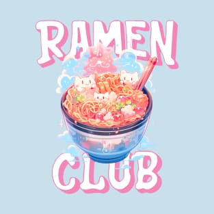 Ramen Club Noodles Cats Kawaii Japanese Cute T-Shirt