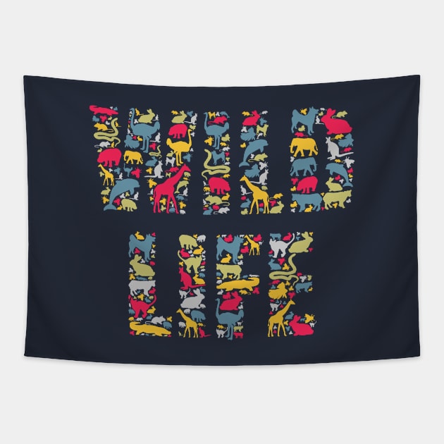 Wild Life Animal Wildlife Collage Tapestry by Jarecrow 