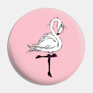 Cute Little Flamingo in Chic Knee High Boots Pin