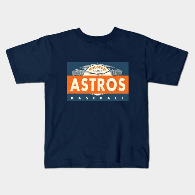 Throwback Houston Astros 3 by Buck Tee Kids T-Shirt