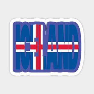 Iceland flag stencil Magnet