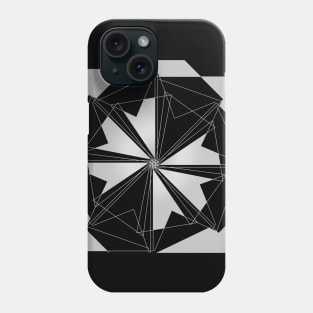 Mandala Geometric black and white linear flower Phone Case