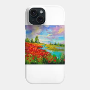 Flowers by the lake Phone Case