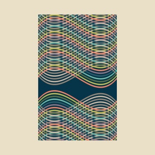 Abstract Infinity Line Pattern in Rainbow T-Shirt