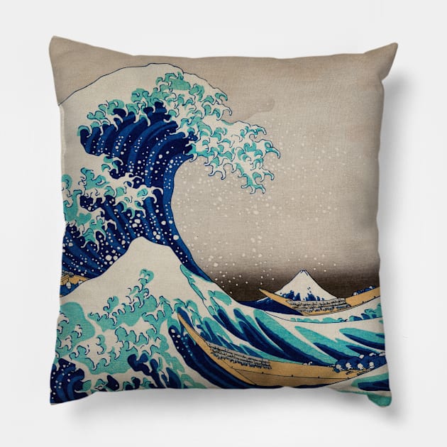The Great Wave off Kanagawa Pillow by SteelWoolBunny