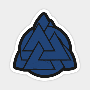 Blue Triquetra Valknut Symbol Magnet