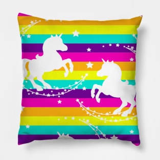 Unicorn pattern rainbow magical Pillow