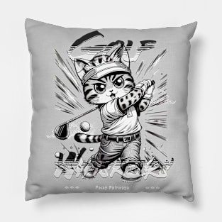 Ulti-Meowt Golf Pro - Whimsical Cat Golfer Pillow