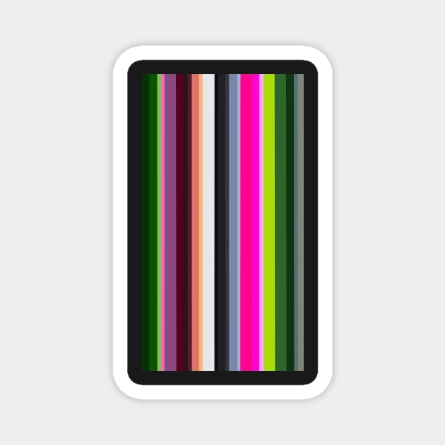 Pink Green Stripes Magnet by fionatgray