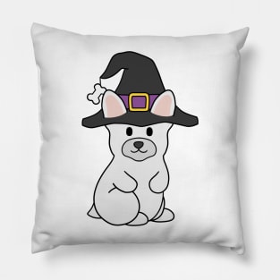 Halloween French Bulldog White Pillow