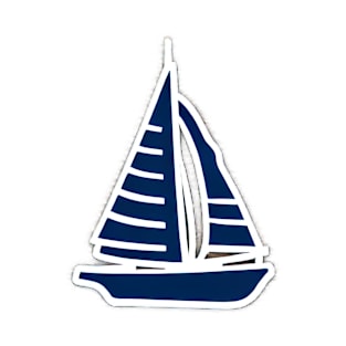 Tranquil Seas: A Minimalist Sailboat Sketch in Serene Blue and White T-Shirt