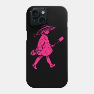 Girl In Pink Design Vintage Phone Case