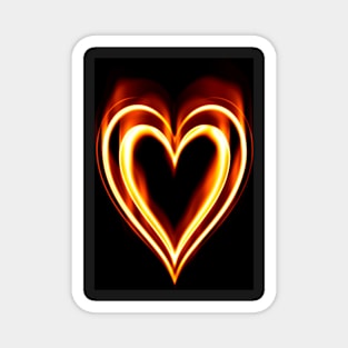 Flaming Heart on Fire Magnet