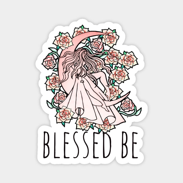 Blessed Be Moon Goddess Magnet by bubbsnugg