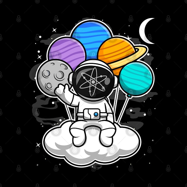 Astronaut Floating Cosmos ATOM Coin To The Moon Crypto Token Cryptocurrency Blockchain Wallet Birthday Gift For Men Women Kids by Thingking About