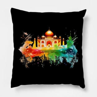 Taj Mahal paint art design Pillow