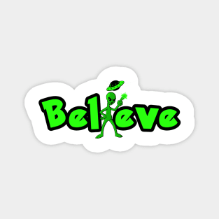 Believe Alien with Spaceship Magnet