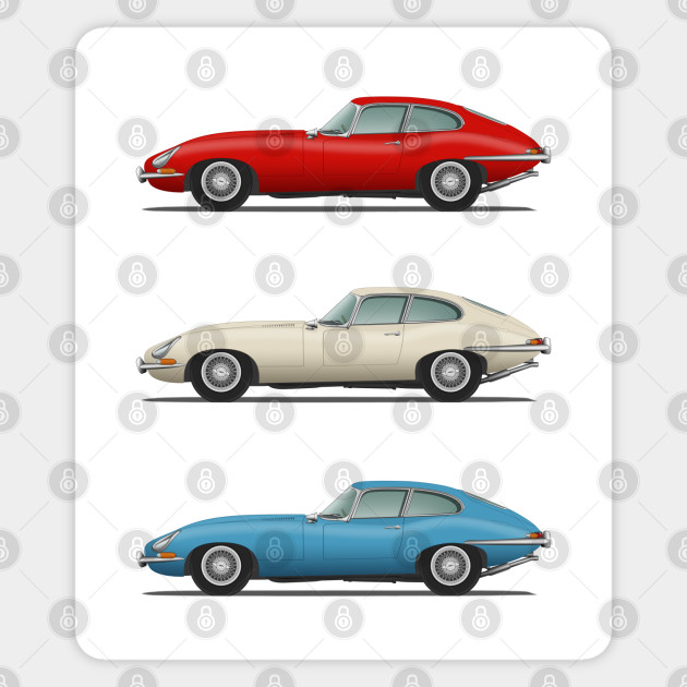 Jaguar E Type Fixed Head Coupe Red White And Blue Jaguar E Type