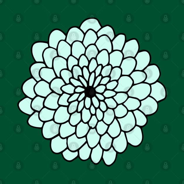 Large Mint Green Flower by HappyCatPrints