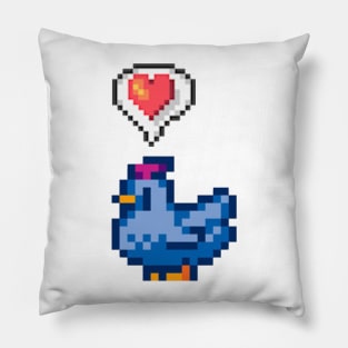 Stardew Valley Happy Blue Chicken Pillow