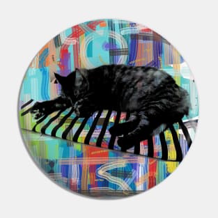 LA COSA, Sleeping Cat, Abstract Lines Pin