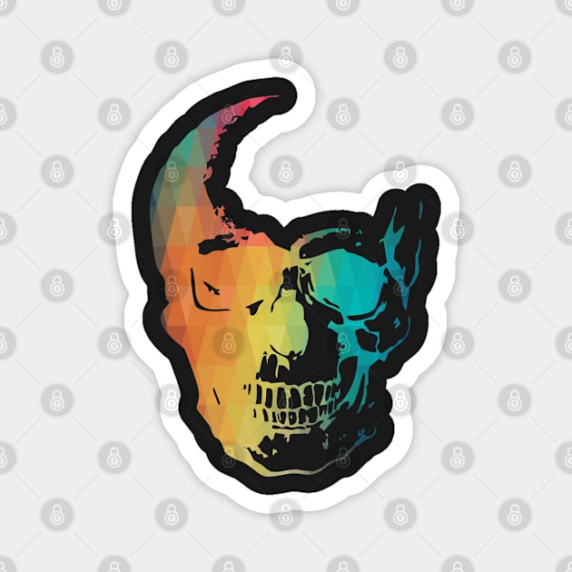 Rainbow color skull Magnet by AdiDsgn