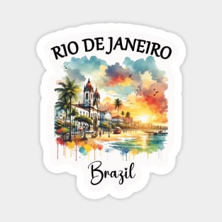 2024 Rio De Janeiro - Brazil Water Color Art Magnet