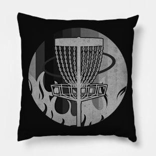 Disc Golf On Fire BW Pillow