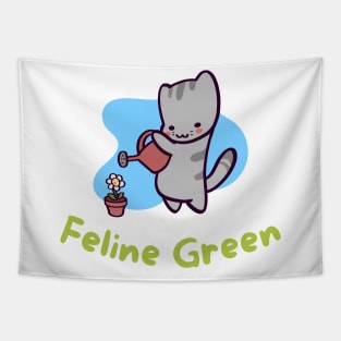 Feline Green Tapestry