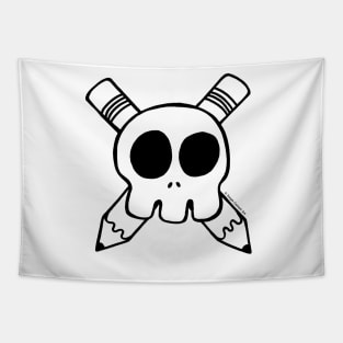 Skull and Crossbones - cute skull coloring gift for artists and art teachers T-Shirt Tapestry