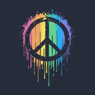 Rainbow Drip Peace T-Shirt