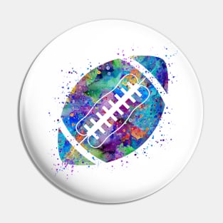 American Football Ball Watercolor Pin