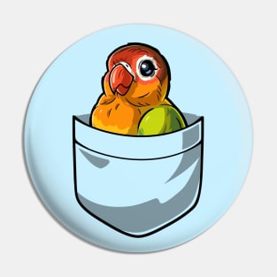 Pocket Lovebird Parrot T-Shirt Pin