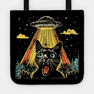 Shocked Cat and UFO Invasion Tote