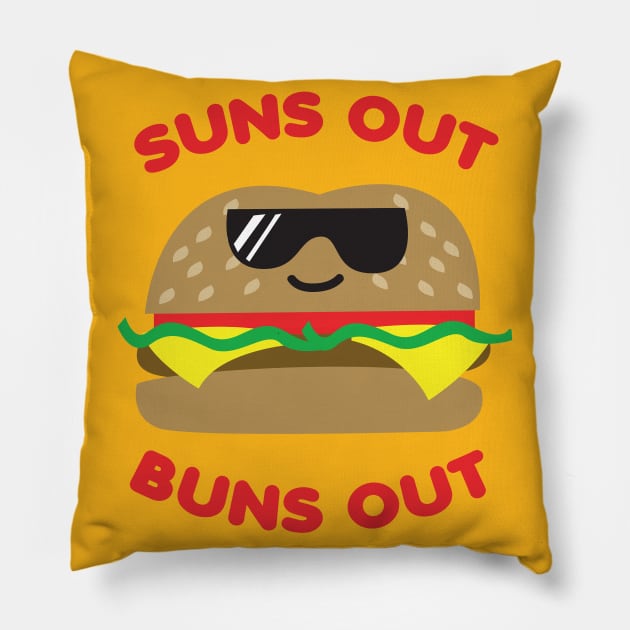 Suns Out Buns Out Pillow by toddgoldmanart