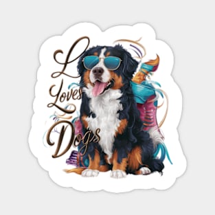 mesmerizing  vector illustration highlights a trendy Bernese Mountain Dog(1) Magnet