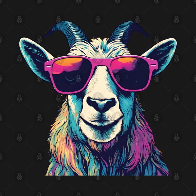 Billy Goat With Sunglasses Colorful by GypsyBluegrassDesigns