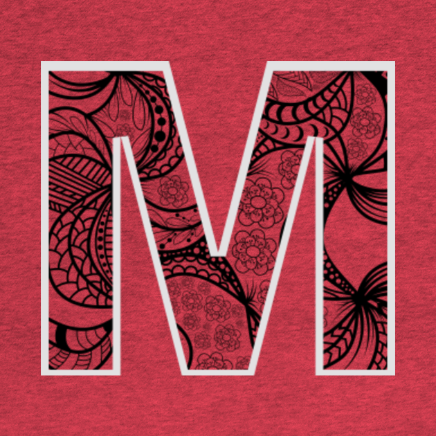 letter m with floral pattern letter m kids hoodie