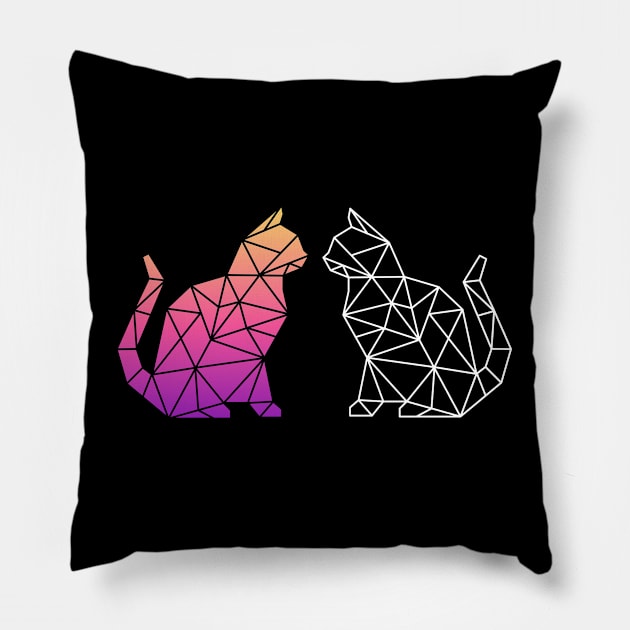 geometric cat Pillow by A tone for life