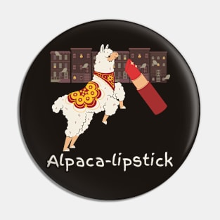 Alpaca Lipstick (with text) Pin