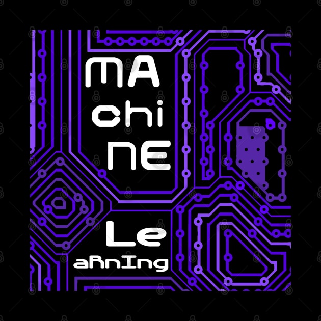 Machine Learning Circuit Board | Purple White by aRtVerse