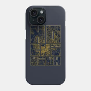 Ho Chi Minh, Vietnam City Map Typography - Gold Art Deco Phone Case