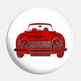 Triumph TR4 classic car red inversion Pin