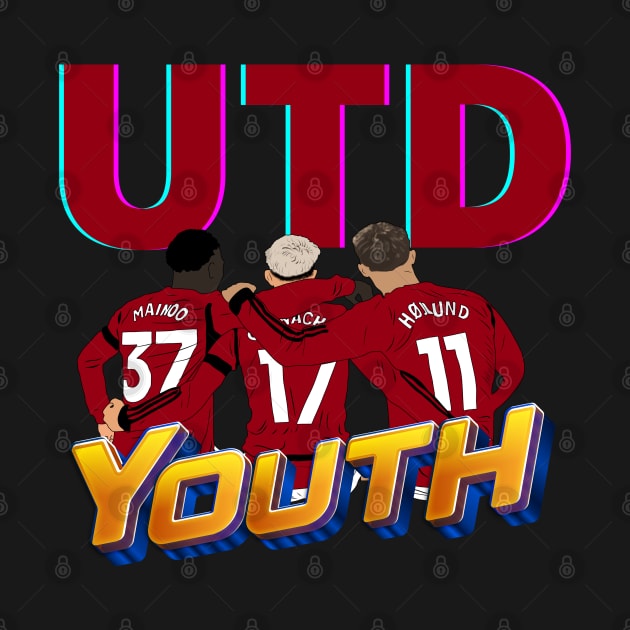 UTD Youth Kobbie Mainoo Alejandro Garnacho Rasmus Hojlund Minimalist by Hevding