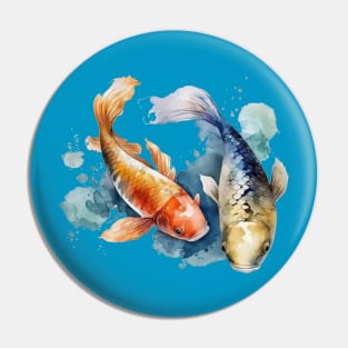 Watercolor Asian Koi Fish Print Japaneses Koi Pond Pin